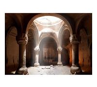 Runa Art Papel tapiz fotográfico templo de la arquitectura 352 x 250 cm Lana Fondo De Pantalla XXL Moderna Decoración De Pared Sala Cuarto Oficina Salón marrón 9115011a