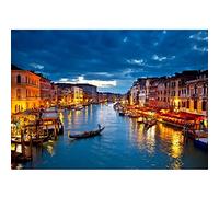 Runa Art Papel tapiz fotográfico Venecia, Italia 352 x 250 cm Lana Fondo De Pantalla XXL Moderna Decoración De Pared Sala Cuarto Oficina Salón azul naranja 9038011c