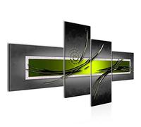 Runa Art resumen Cuadro Moderno - 100% Made In Germany - 0 Gris verde negro 4 Piezas 102542b