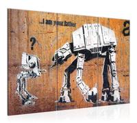 Runa Art Soy Tu Padre Cuadro Decorativo para Sala XXL Naranja Arte Urbano 120 x 80 cm 3 Piezas Decoración de Pared 302031c