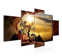 Runa Art Tabella decorazione della parete Tramonto Mountains - 150 x 75 cm XXL Stampa su Tela Salotto Appartamento - pronta per essere appesa - 607653b