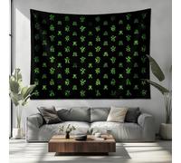 Runa MíStica Simple Tapiz Decorativo Multifuncional de Salón, Esterilla de Playa Manta de Picnic Verde Tapiz Decorativo Pared de Tela Cepillada 150x100 cm