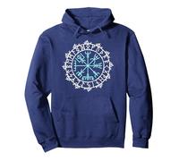 Runa vikinga Vegvisir Runa nórdica Glifo Vikingo Icono Sudadera con Capucha, Unisex para Adultos, Azul Marino, XXL