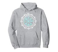 Runa vikinga Vegvisir Runa nórdica Glifo Vikingo Icono Sudadera con Capucha, Unisex para Adultos, Gris Jaspeado, XXL
