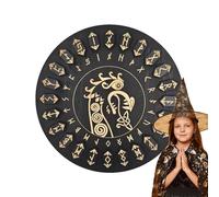 Runas de adivinación de madera | Runas de madera para manualidades de brujas con disco, suministros multifuncionales de bruja, herramientas decorativas para meditación, manualidades de brujas, altar