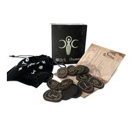 Runas de madera ecológica: juego de runa de madera hecha a mano, piedras de runa de madera livianas | Piedras de runa de madera natural con símbolos grabados, runas portátiles para el trabajo de energ