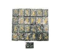 Runas de piedras preciosas de ágata de árbol plano en forma de rectángulo con alfabeto Futhark antiguo grabado 25 piezas Set de runas