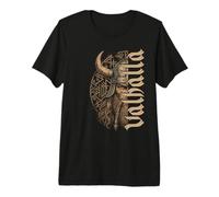 Runas nórdicas Vegvisir con Barba Trenzada de Guerrero Vikingo Camiseta Premium