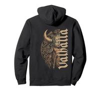 Runas nórdicas Vegvisir con Barba Trenzada de Guerrero Vikingo Sudadera con Capucha