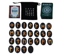 Runas vikingas, Runas de brujas | Runas de meditación con manual y bolsa de almacenamiento - de madera de 25 piezas, juego de adivinación de runas mitología para meditación, espiritual, adivinac