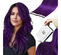 RUNATURE Extensiones Adhesivas Pelo Natural Púrpura 50cm Extensiones Adhesivas 25 Gramo 10pcs #Purple