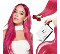 RUNATURE Extensiones Pelo Natural Queratina 40cm 20g 25s #HotPink