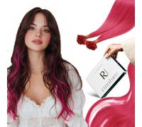 RUNATURE Extensiones Queratina Pelo Natural Rosa Caliente 22 Pulgadas/55cm U Tip Extensiones Queratina Pelo Natural Fusion Cabello Extensiones Pelo Extensiones Queratina de Cabello 25 Stands/25g