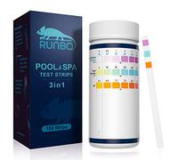 RUNBO 150 Tiras tiras de prueba 3 en 1,Tiras de Prueba Para Piscina y SPA,Para Bañera de Hidromasaje pH Prueba, Alcalinidad, Cloro, Kit de Prueba de Agua Piscina Preciso