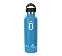 Runbott Botella Agua Acero Inoxidable sin BPA con Recubrimiento OInterno Ceramico 600 ml Doble Capa con Vacio. Sin Sabor Metalico (Azul)