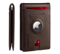 RUNBOX Carteras para hombre con soporte para Airtag, delgado, de cuero, regalo para hombres y padres, Café al óleo, M, Retro