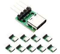 RUNCCI-YUN 10 Piezas USB C Breakout Board 16 Pines a Adaptador de Placa PCB de 2,54 mm,Conector USB C a Dip de 4 Pines soldar Placa de ruptura para Carga y transmisión de Datos