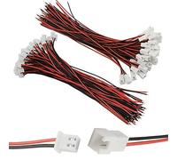 RUNCCI-YUN 100Pcs（50 Pares）2,54 mm Enchufe de Conector Mancho y Hembra Micro Eléctrico 2 Pines JST con 20cm de Alambre de Cable