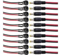 RUNCCI-YUN 10PCS 5,5mm x 2,5mm DC Connector Macho Hembra,DC Power Jack Socket,Montaje En Panel DC Conector 5,5mm x 2,5mm+10PCS DC Power Pigtail Cable,para Equipos Electrónicos