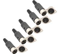 RUNCCI-YUN 10pcs 7 Pines Conector Hombre a mujer DIN, soldar Conector DIN, para Interfaz midi,Clavija Teclado Piano, Controlador, Máquina de tambores, Secuenciador, Sampler, Procesador de efectos