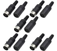 RUNCCI-YUN 10pcs 8 Pines Conector DIN, soldar Conector DIN, para Interfaz Midi,Clavija Teclado Piano, Controlador, Caja de ritmos, Máquina de Tambores, Secuenciador, Sampler, Procesador de Efectos
