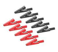 RUNCCI-YUN 10Pcs pinças de crocodilo isoladas, pinças de crocodilo elétricas para sondas de teste de 2 mm e conectores banana（negro rojo）