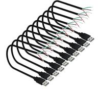 RUNCCI-YUN 10Pcs USB macho Plug,conector usb de soldadura,4 pin USB cable desnudo conector,USBtransferência de dados Pigtail Cable para equipo USB instalado o reparación de reemplazo de bricolaje