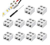 RUNCCI-YUN 10piezas conector cinta 5 V, 12 V, 24 V LED 2 pines 10 mm, cable LED empalme con destornillador