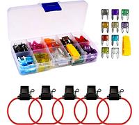 RUNCCI-YUN 120 Pcs Fusibles Coche y Motocicleta, Mini Fusibles Planos Cuchilla 12V + Portafusibles ATO en Línea 18 AWG (2A/3A/5A/7.5A/10A/15A/20A/25A/30A/35A)