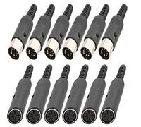 RUNCCI-YUN 12pcs 6 Pines Conector DIN, soldar Conector DIN, para Interfaz Midi,Clavija Teclado Piano, Controlador, Caja de ritmos, Máquina de Tambores, Secuenciador, Sampler, Procesador de Efectos