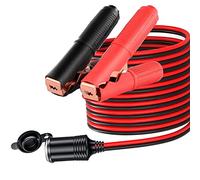 RUNCCI-YUN 12V-24V Pinzas Coche Bateria Pinzas Cocodrilo Bateria Encendedor de Cigarrillos pinzas bateria16AWG 12V Toma de Encendedor de Cigarrillos pinzas bateria cable pinzas bateria 3.0M/9.8ft