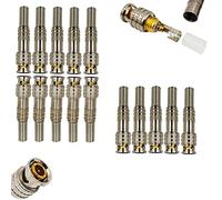 RUNCCI-YUN 15pcs Conector BNC Macho, Sin Soldadura RG59 RG6 Conector de Cable Coaxial por Tornillo para Cámara de Vigilancia de Seguridad del Hogar CCTV