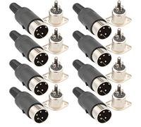 RUNCCI-YUN 16pcs 4 Pines Conector Hombre a Mujer DIN, soldar Conector DIN, para Interfaz Midi,Clavija Teclado Piano, Controlador, Máquina de Tambores, Secuenciador, Sampler, Procesador de Efectos