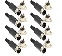 RUNCCI-YUN 16pcs 6 Pines Conector Hombre a mujer DIN, soldar Conector DIN, para Interfaz midi,Clavija Teclado Piano, Controlador, Máquina de tambores, Secuenciador, Sampler, Procesador de efectos