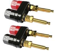 RUNCCI-YUN 2 piezas de terminal de poste de unión dual altavoz amplificador de potencia dual de 2 vías enchufe banana soldadura libre 4 mm montaje en panel enchufe banana (2.3 pulgadas,)