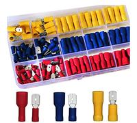 RUNCCI-YUN 208piezas Terminales de cable eléctrico,Pala Conectores Eléctricos, Juego de Conectores Eléctricos de Crimpado de Cable, Terminales de Crimpado Aislados, Eléctricas de Conexión Rápida