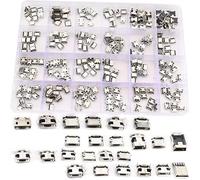 RUNCCI-YUN 240Pcs 24 Tipos Conector Micro USB Hembra,Micro USB Conector,Soldadura Micro USB Tipo B,USB Tipo B 5 Pin Jack de Soldar Surtido Kit