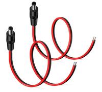 RUNCCI-YUN 2PCS DC Power Pigtail Cable, 14AWG DC 12V 5Aconectores CC Macho de 5,5 x 2,1 mm Adaptador de montagem em painel,Extensiones de Corriente CC para câmara de segurança CCTV 0.5m