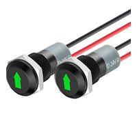 RUNCCI-YUN 2pcs LED Indicador de metal 12mm 12V-24V LED Indicador Luz Lámpara Piloto Dash Direccional para Coche Van Camión Barco (verde)