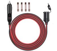 RUNCCI-YUN 3.0 m Cable de Extensión Conector para Encendedor de Cigarrillos de Coche de 12V-24V Enchufe para mechero，Cable Alargador Mechero con Fusible de 15ª