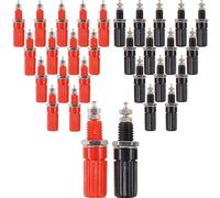 RUNCCI-YUN 30Piezas Conector de Terminal del Altavoz, Conector tipo banana Poste de enlace, Conectores Hembra de Conector Tipo Banana（negro rojo）