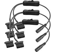 RUNCCI-YUN 3PCS DC a 3/4-Pin cable Alimentación ventilador PC,con Interruptor,DC 5,5mm x 2,1mm a 4 Pines Molex Cable Conector Adaptador de fan splitter PC ventilador de caja Cable