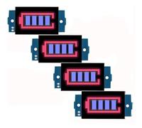 RUNCCI-YUN 3S 11.1V 12V 12.6V Indicador de Capacidad de Batería,módulo indicador de capacidad de batería de litio,Comprobador de Nivel de Potencia azul tablero de pantalla LED para bricolaje（4pcs）