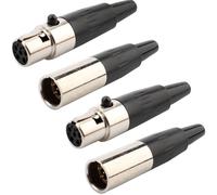 RUNCCI-YUN 4 Piezas Conector de soldadura XLR 5 pines Mini,conectores XLR macho/hembra,enchufe de cable de micrófono,toma de audio de micrófono (2 Macho y 2 Hembra)