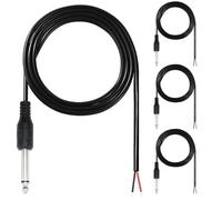 RUNCCI-YUN 4Pcs 6,35 mm Macho a Cable Desnudo,Cable de Audio para Altavoz de 1/4 TS a Cable Desnudo,Enchufe de Audio de Soldar 6,35mm,Conector Jack Mono TS 1/4"（1M/3.28FT）