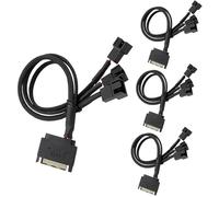 RUNCCI-YUN 4Pcs Cable de alimentación SATA,PC caso divisor de ventilador,15 pines SATA a 3 x 3 pines / 4 pines PMW 12 V cable adaptador de alimentación para enfriador de ordenador