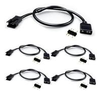 RUNCCI-YUN 5 piezas Cable Divisor 1 a 1 ARGB 5V 3 pines Hembra a SM 3 pines macho Extensión,fan splitter ARGB Para ventiladores RGB y tiras LED(negro)