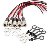 RUNCCI-YUN 5PCS 5.5 X 2.1mm 12V DC Conector, 12V10A Adaptador de Conector Hembra de Montaje en Panel,DC Power Jack Conector Adaptador con Línea de Soldadura