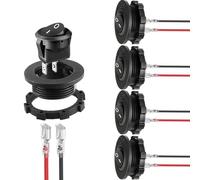 RUNCCI-YUN 5Pcs Interruptor Basculante Redondo, Interruptores de botón 12v, 2 Pines On-off interruptor con Carcasa Para Automóviles, Embarcaciones, Electrodomésticos, 6A / 250v, 10A / 125V