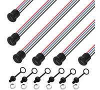 RUNCCI-YUN 6 Piezas conector hembra USB C,Conector soldar montaje en panel USB C de 4 Hilos,con Cubiertas Antipolvo y Tuercas, función PD Con 150mm 24 AWG Cable, Negro